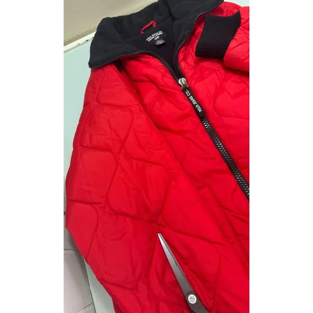 Vintage Polo Jeans Ralph Lauren Quilted Jacket Mens L Fleece Lined Full Zip Y2K - Picture 6 of 13